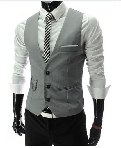 2017 New Arrival Dress Vests For Men Slim Fit Mens Suit Vest Male Waistcoat Gilet Homme Casual Sleeveless Formal Business Jacket