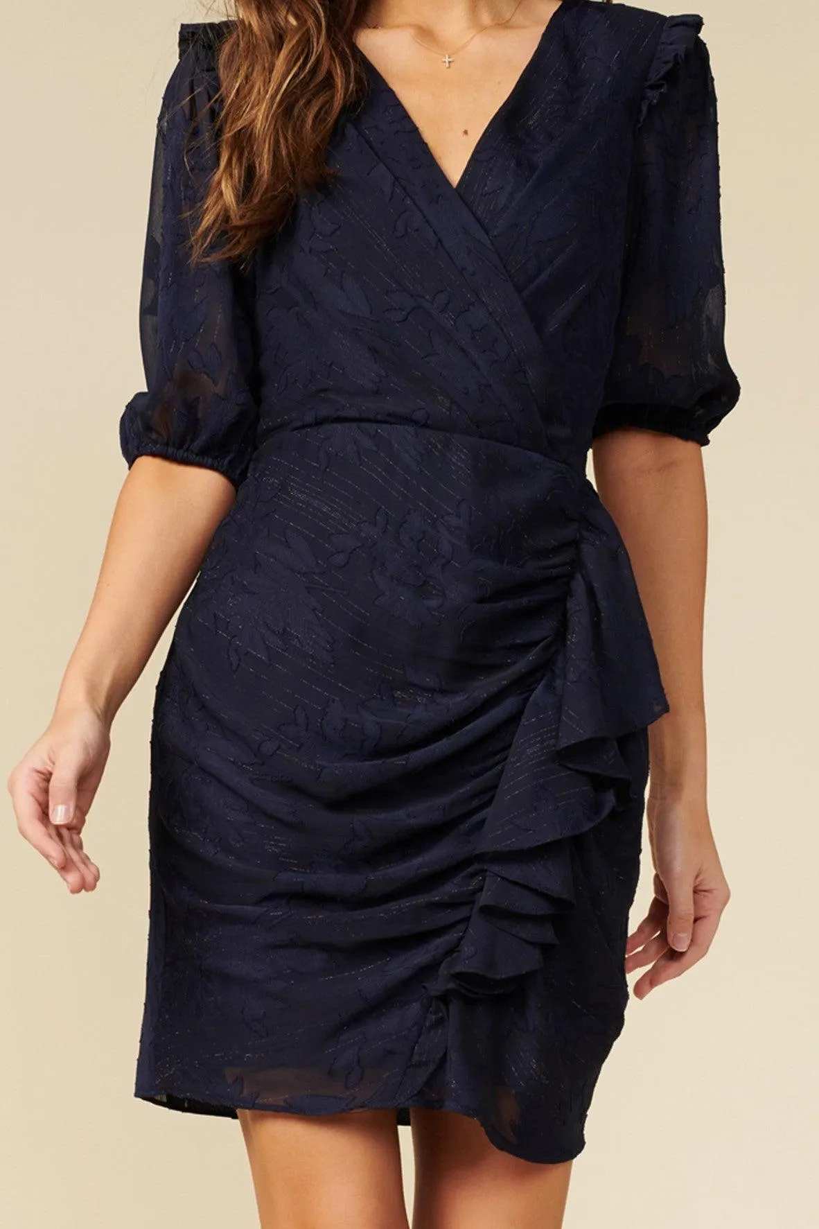 Adrianna Wrap Dress in Navy