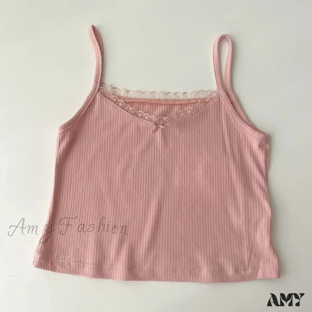 Amy Fashion - Vintage Lace Slim Cute Tops