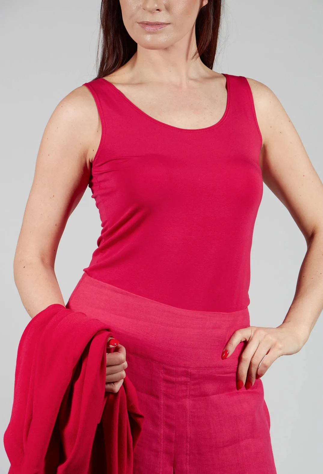 Anais T-Shirt Vest in Raspberry