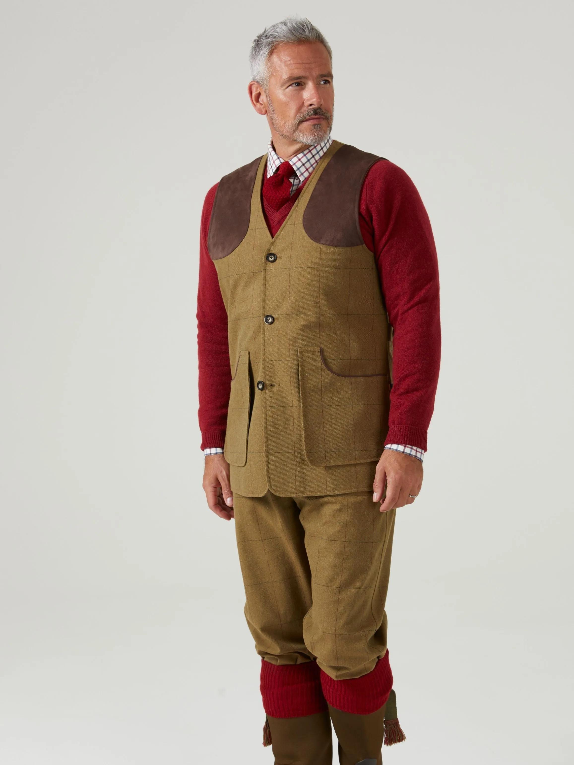 Axford Men's Waterproof Lightweight Shooting Waistcoat In Glen - Shooting Fit