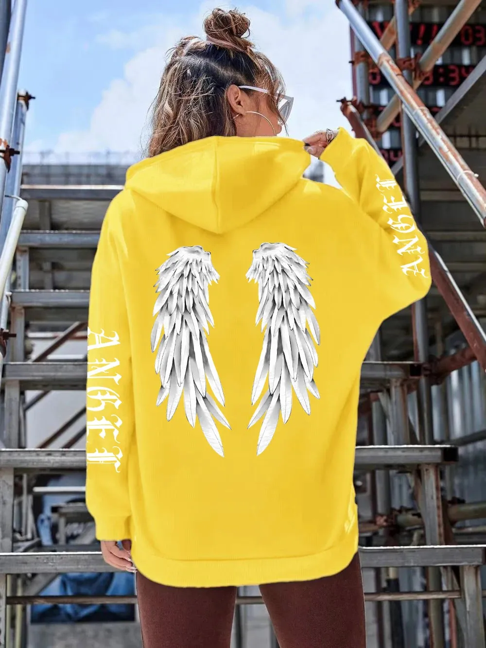 Beautiful Angel Wings Printed Hoodies Women Warm Comfortable Casual Hoodie Fashion Classic Hoody Loose Original Basic Clothes