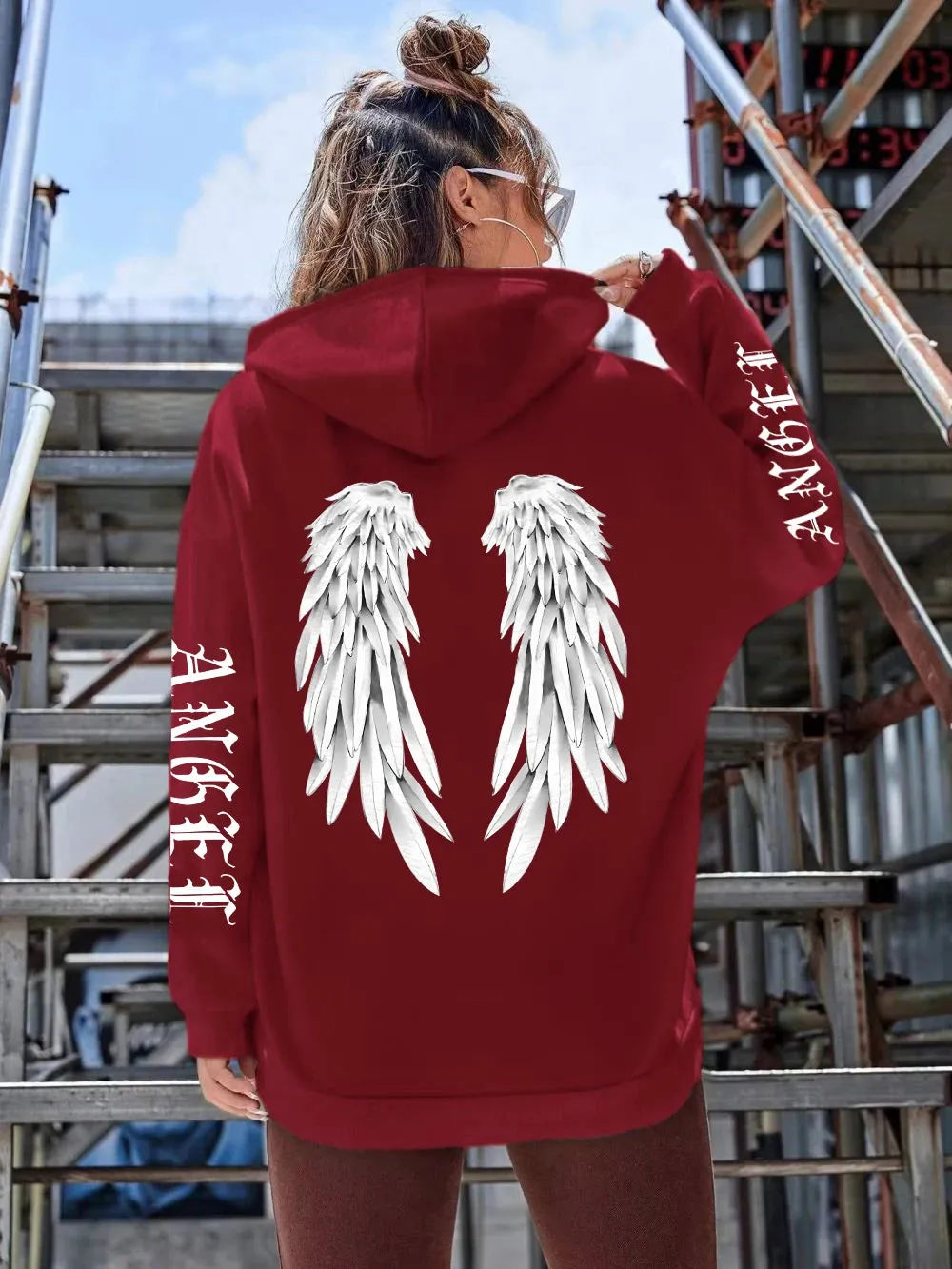 Beautiful Angel Wings Printed Hoodies Women Warm Comfortable Casual Hoodie Fashion Classic Hoody Loose Original Basic Clothes