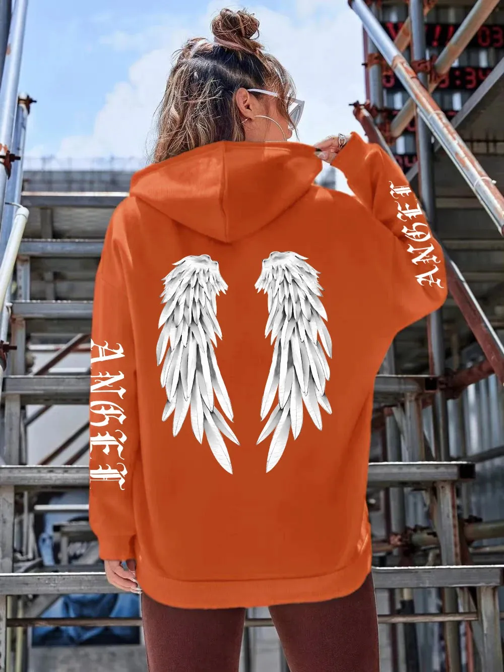 Beautiful Angel Wings Printed Hoodies Women Warm Comfortable Casual Hoodie Fashion Classic Hoody Loose Original Basic Clothes