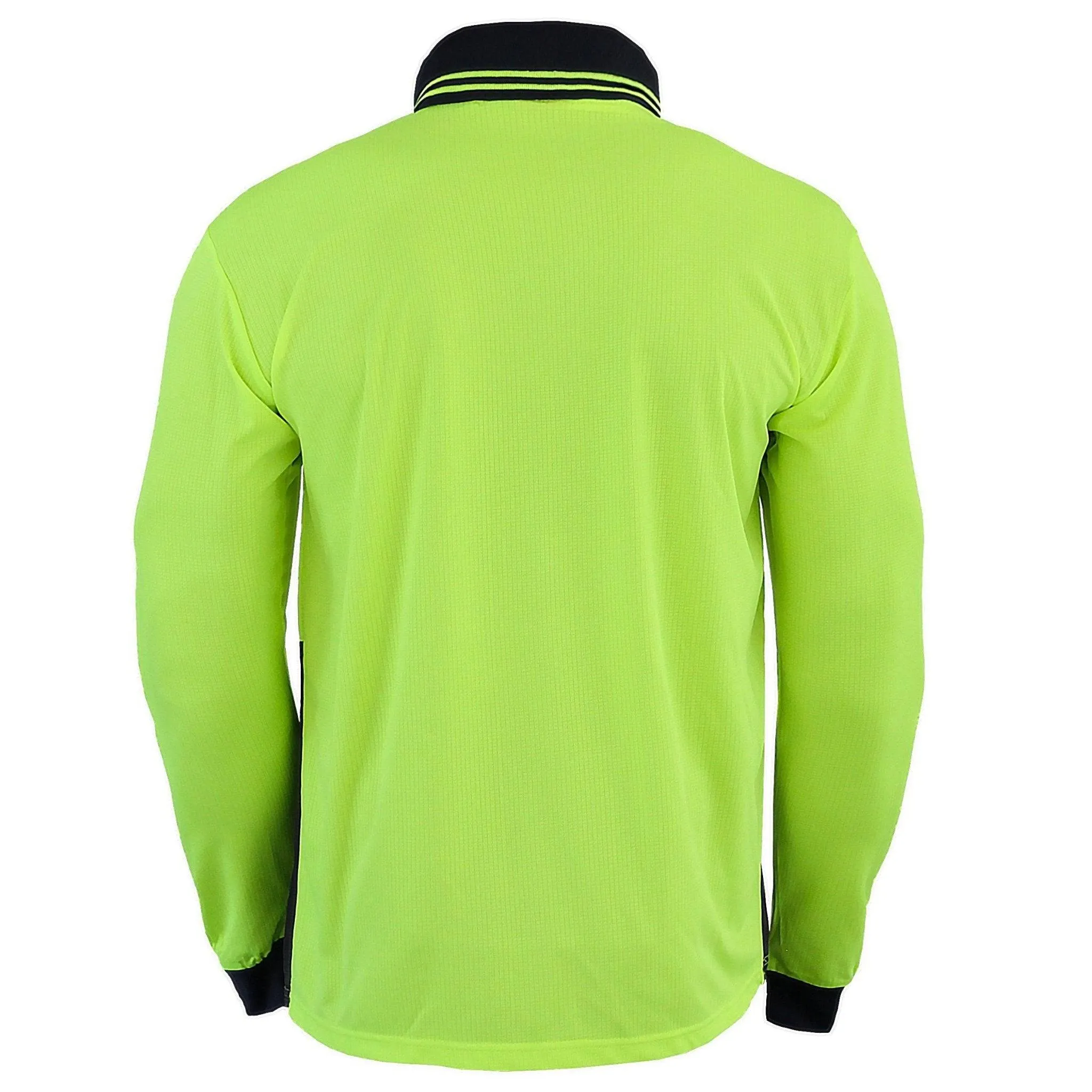 Big Bee Mens Hi Vis Polo Shirts, Long Sleeve