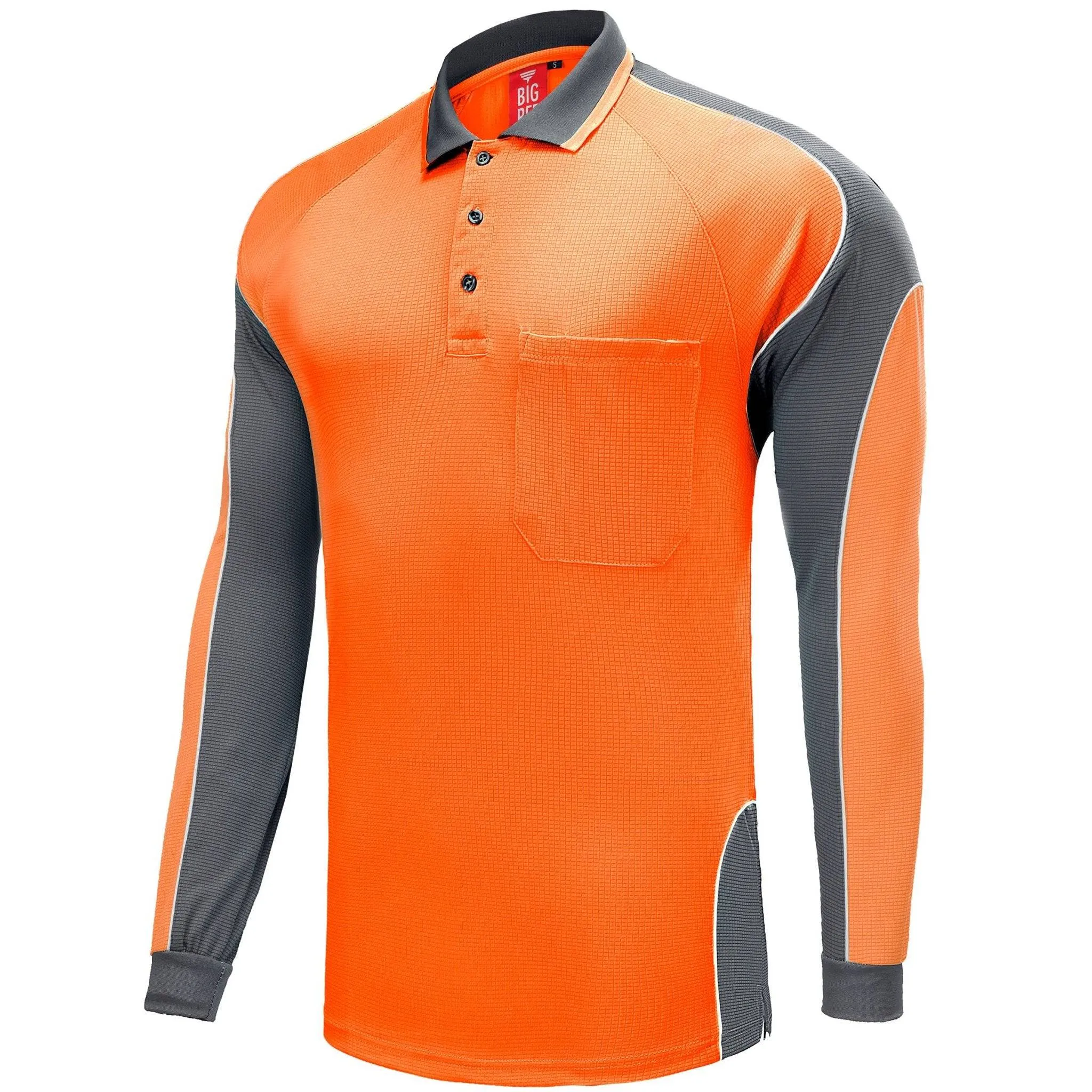 Big Bee PANEL Hi Vis Polo Shirts, Long Sleeve