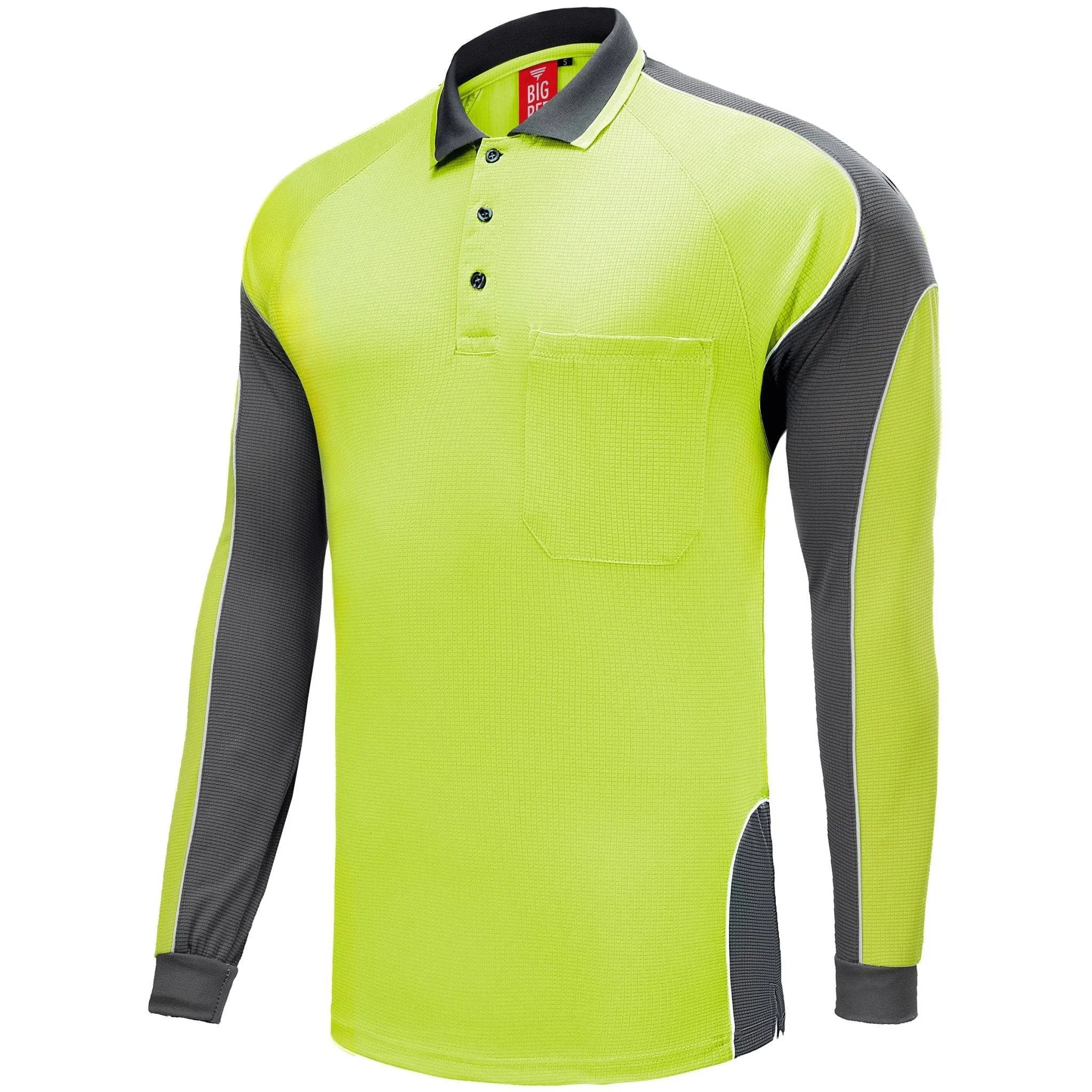 Big Bee PANEL Hi Vis Polo Shirts, Long Sleeve