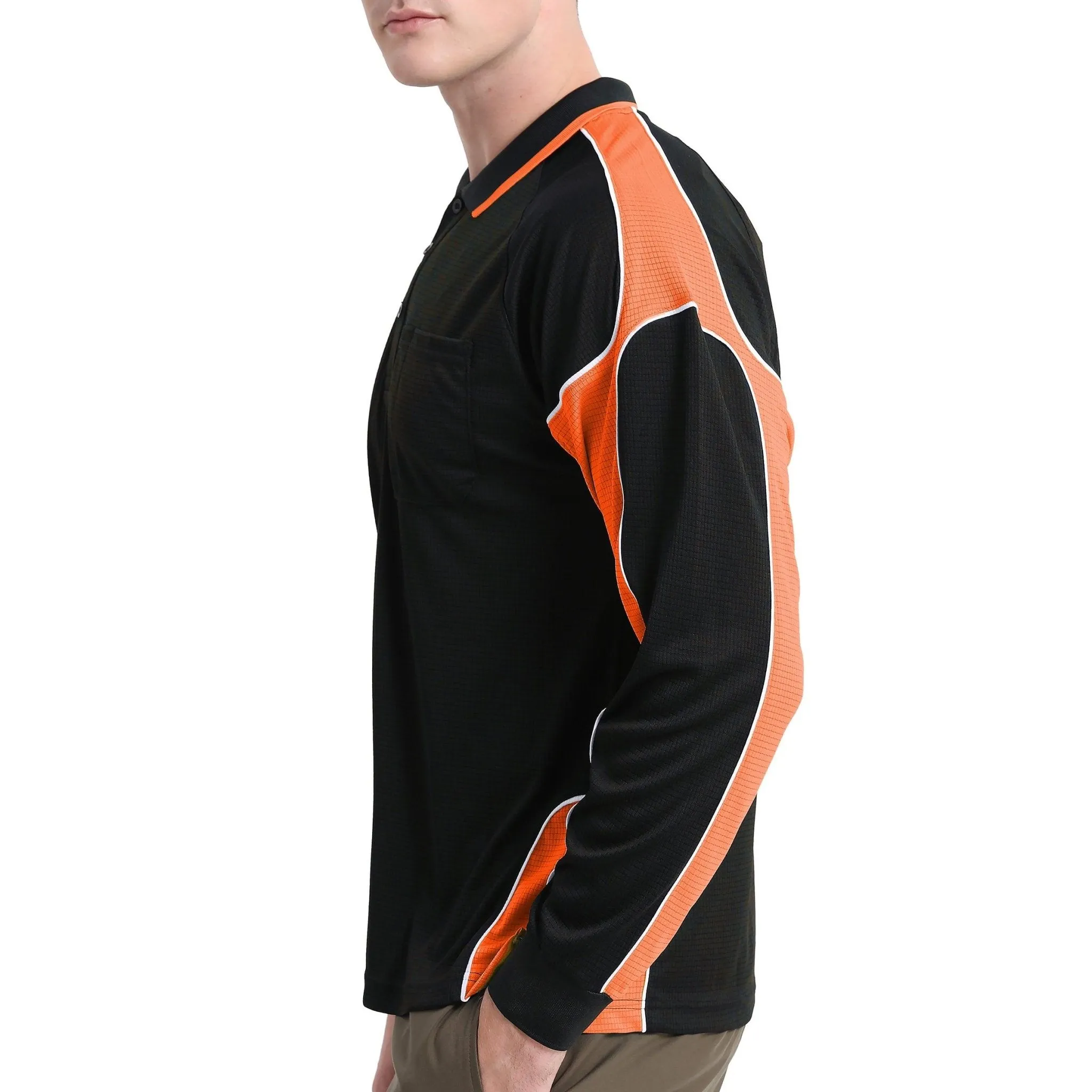 Big Bee PANEL Mens Polo Shirts, Long Sleeve