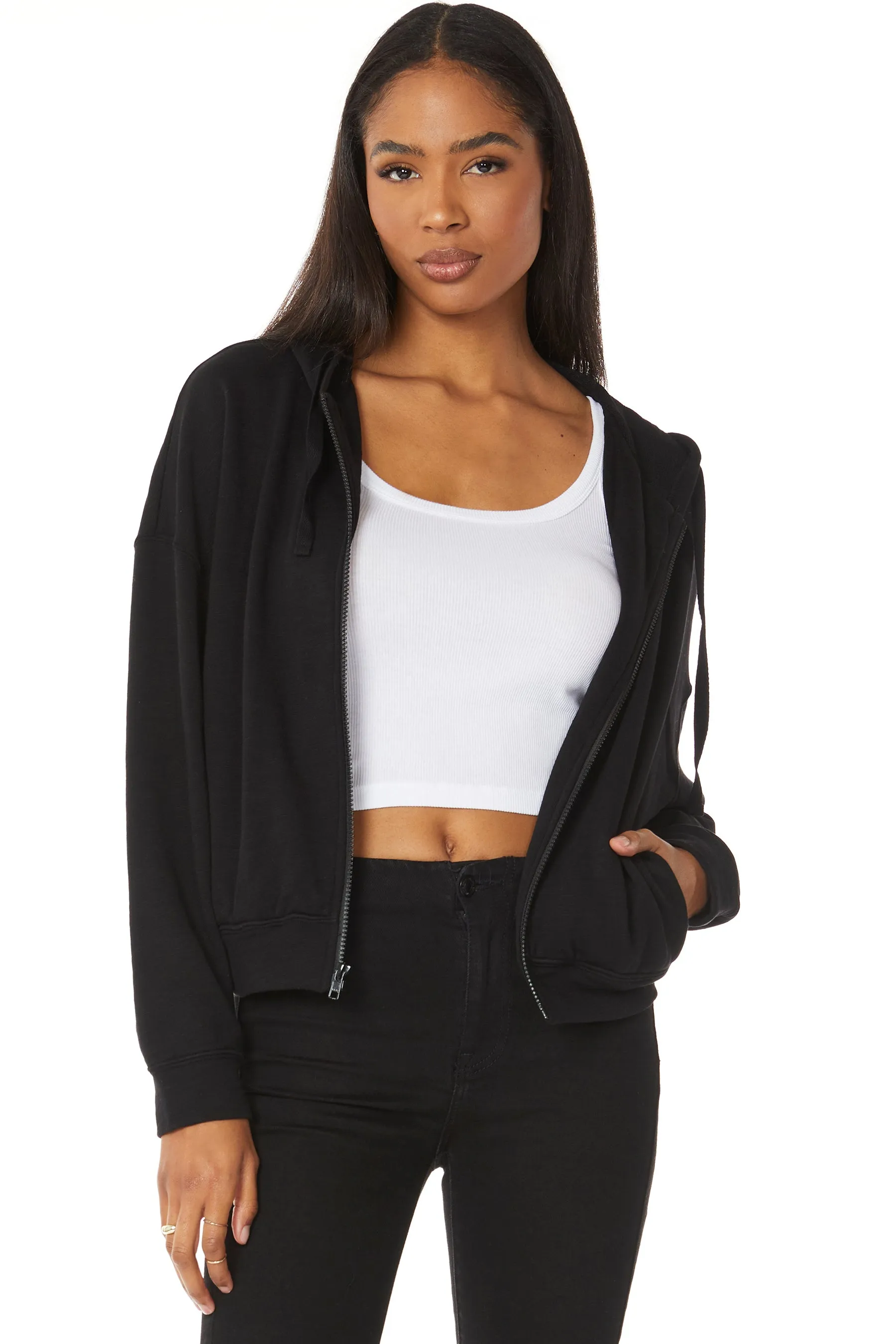 Bobi Slouch Zip Hoodie