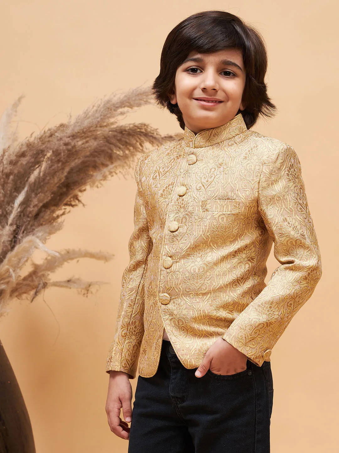 Boy's Rose Gold Jodhpuri - Vastramay Boys