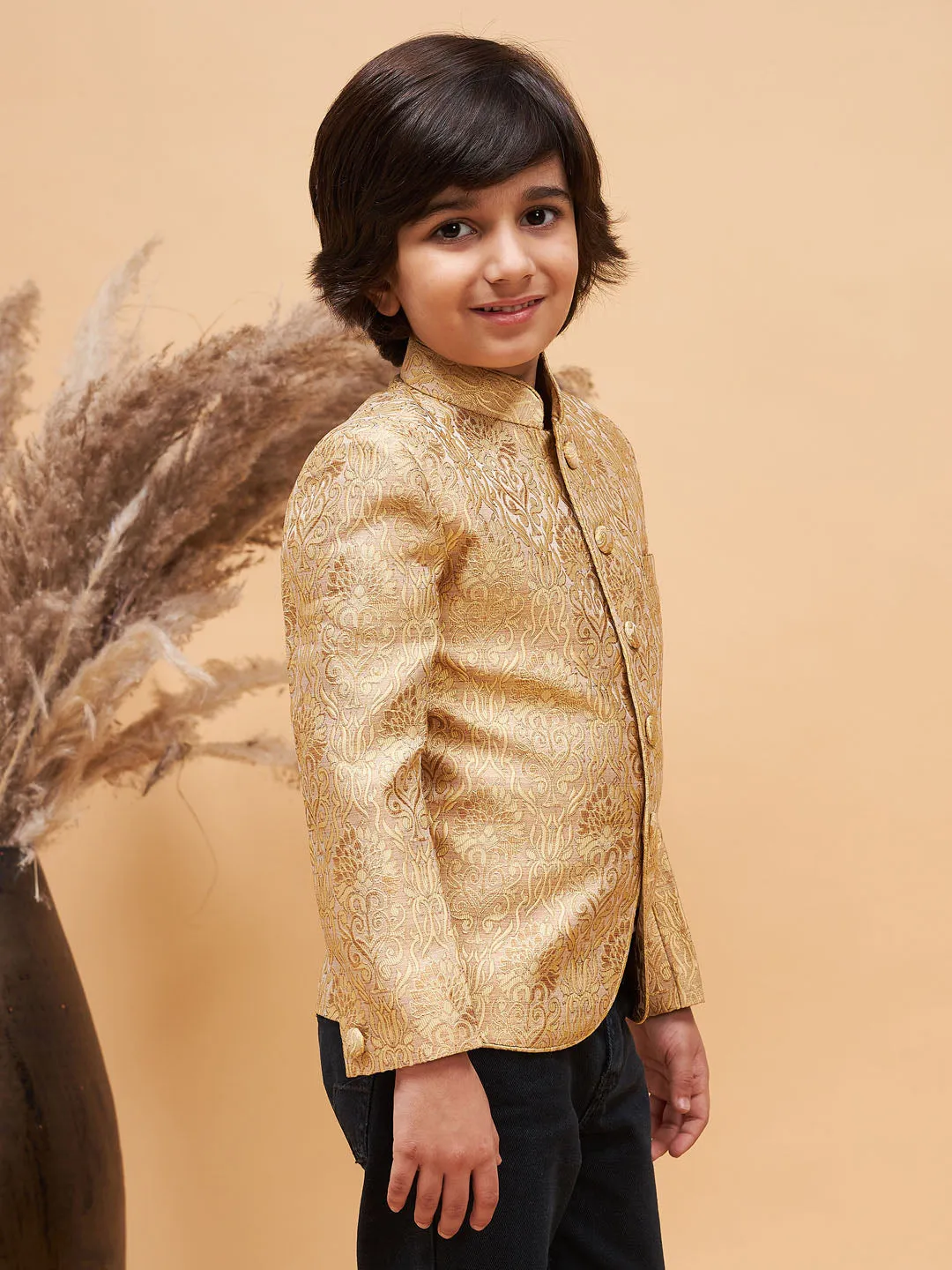 Boy's Rose Gold Jodhpuri - Vastramay Boys