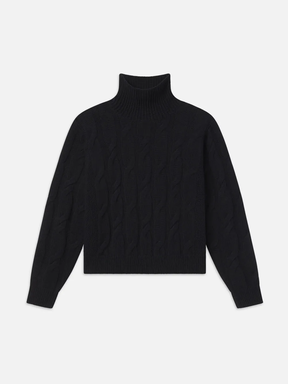 Cable Knit Turtleneck -- Black