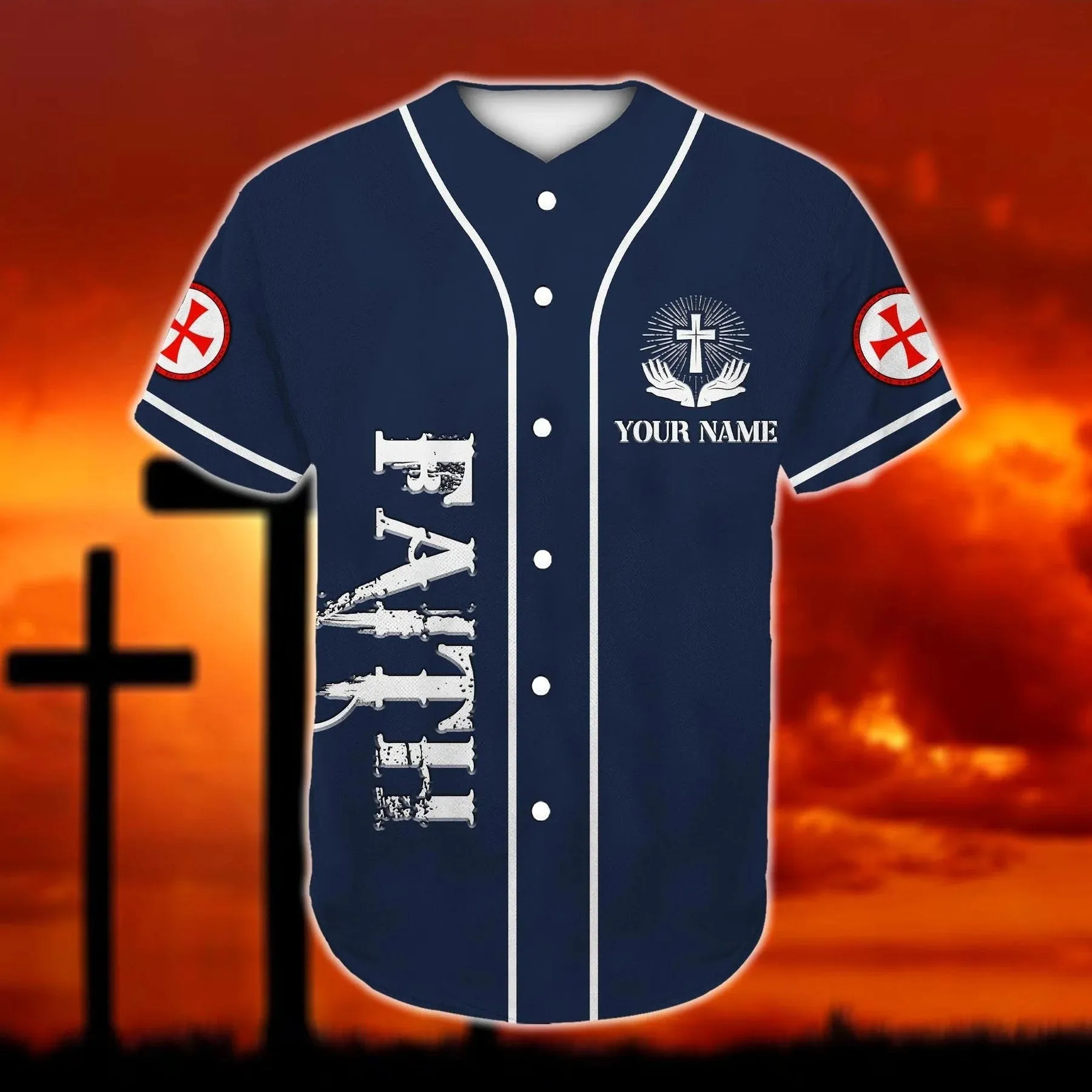 Christ Hugs Faith Custom Baseball Jersey - Personalized Jesus Baseball Jersey For Men and Women