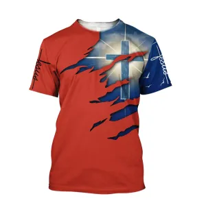 Christian Jesus Cross Light Jesus Unisex Shirts - Christian 3d Shirts For Men Women