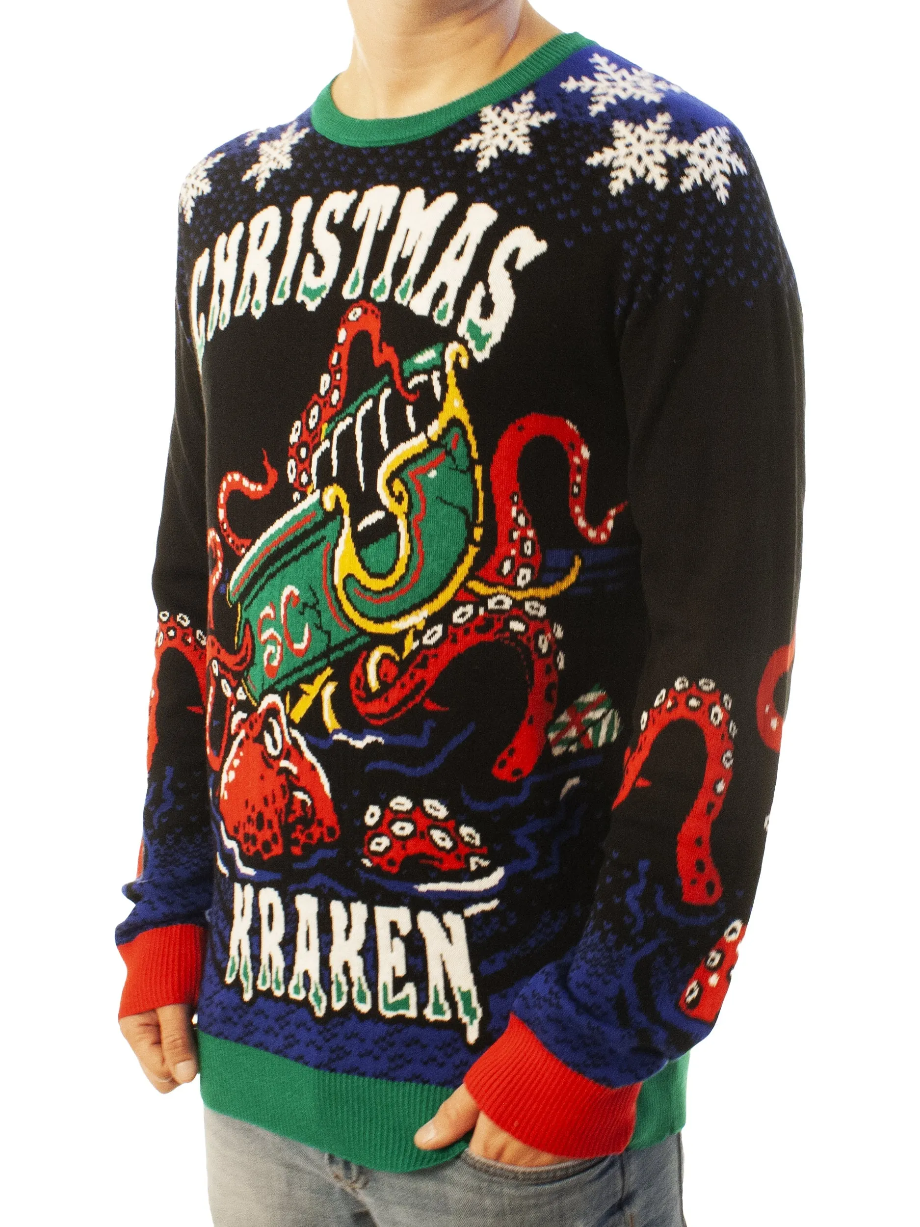 Christmas Kraken Ugly Christmas Sweater - Xmas Gifts For Him Or Her