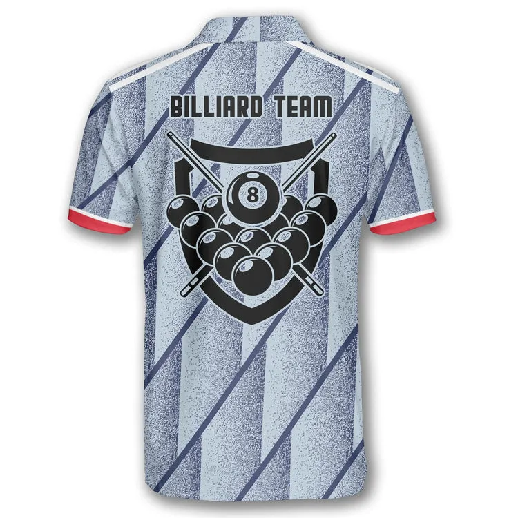 Dust Silver Custom Billiard Shirts for Men, Men's Billiard Polo Shirts, Custom Billiard ball for Team