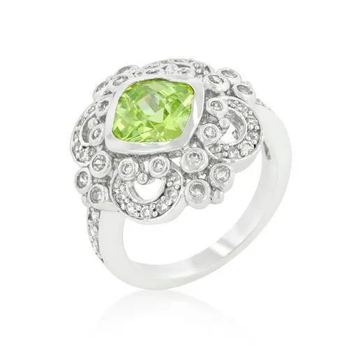 Elegant Peridot Crest Ring