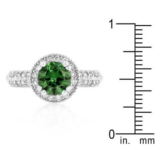 Emerald Halo Engagement Ring