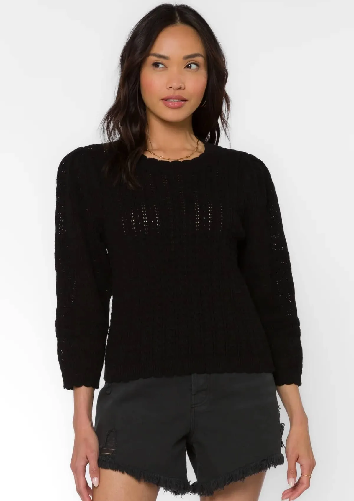 Gazelle Puff Sleeve Sweater - Black