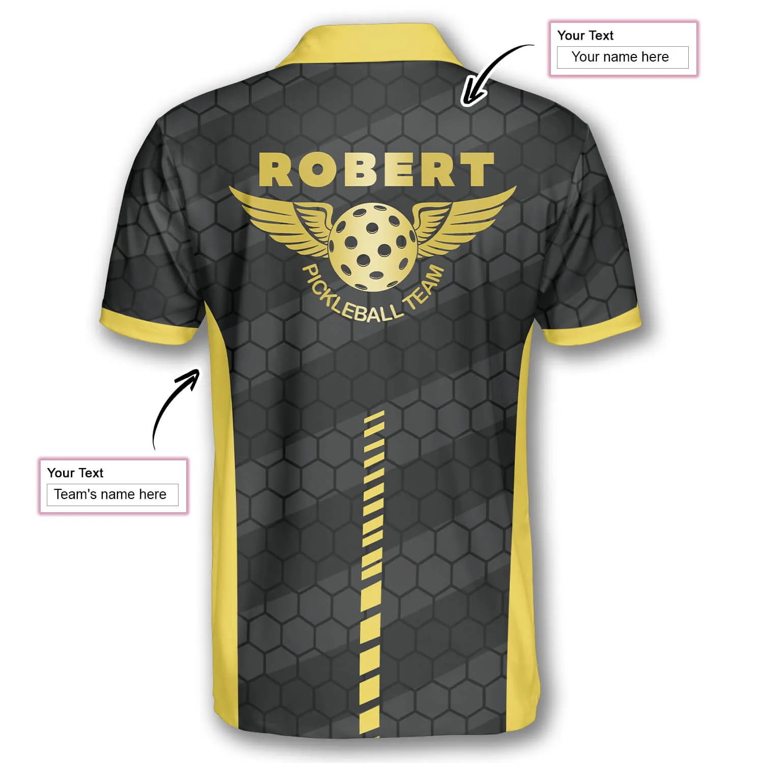 Heartbeat Honeycomb Pattern Custom Pickleball Shirts for Men