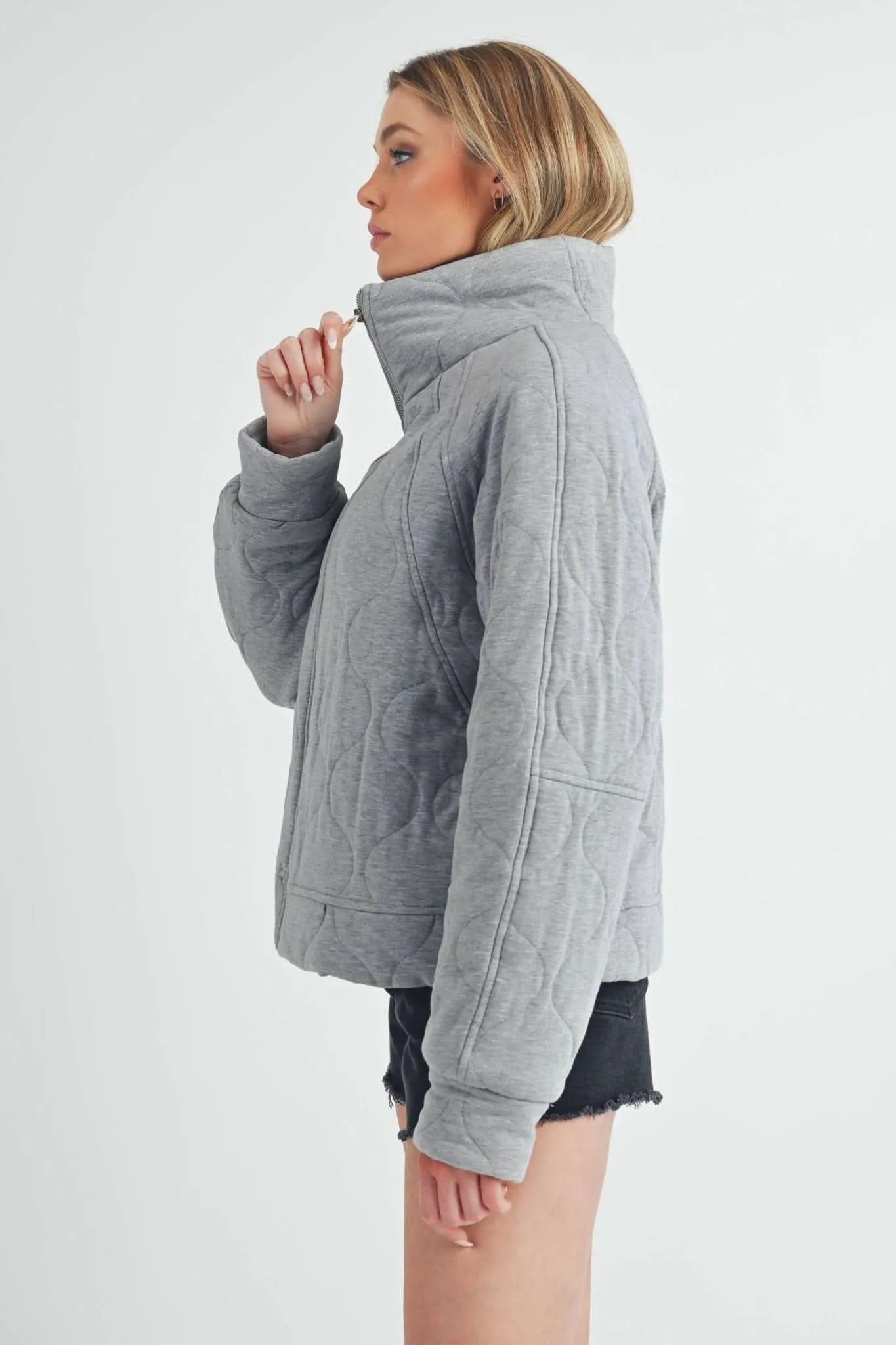 Heather Grey Darla Quilted Jacket