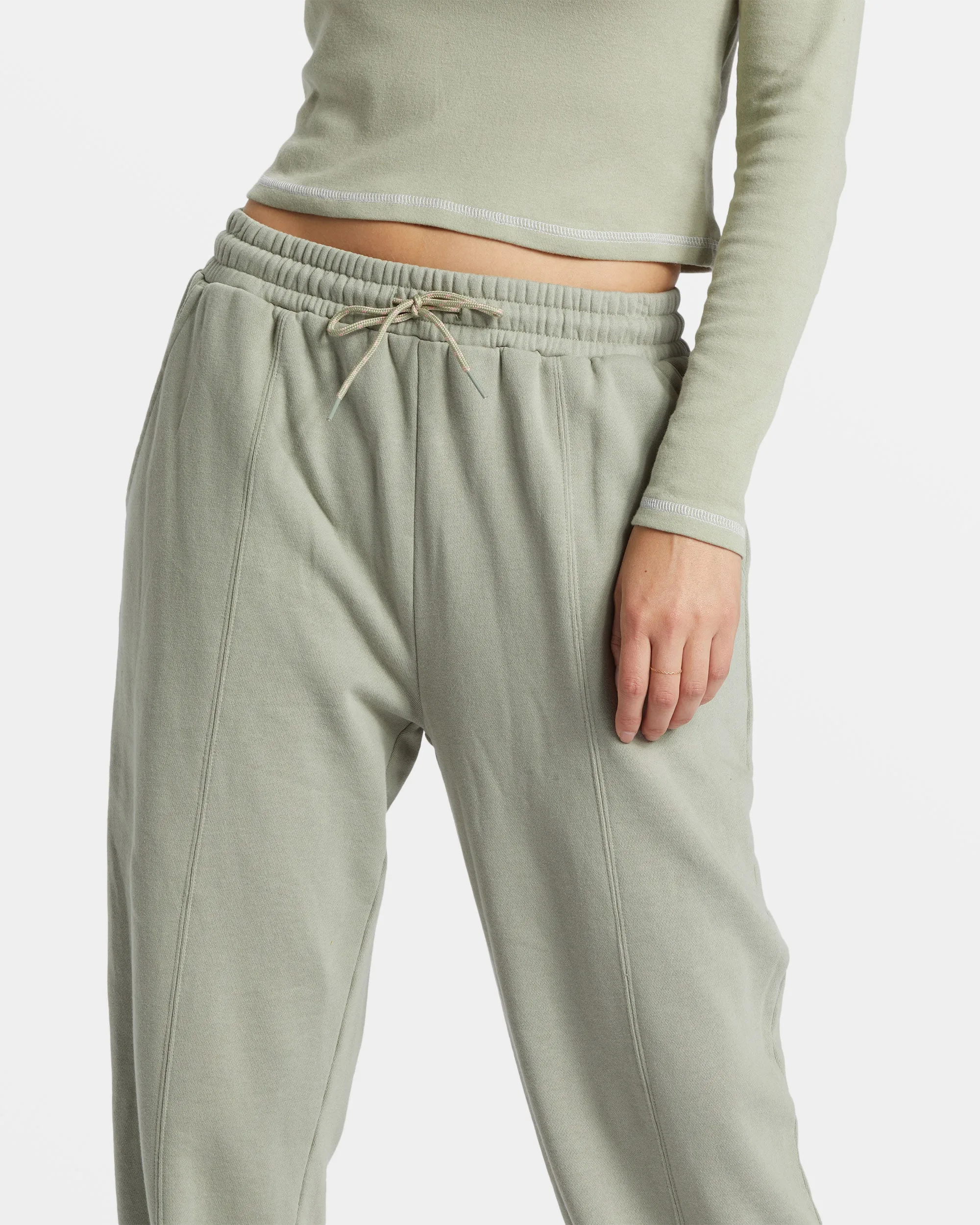 Hike Date Elastic Waist Pants - Seagrass