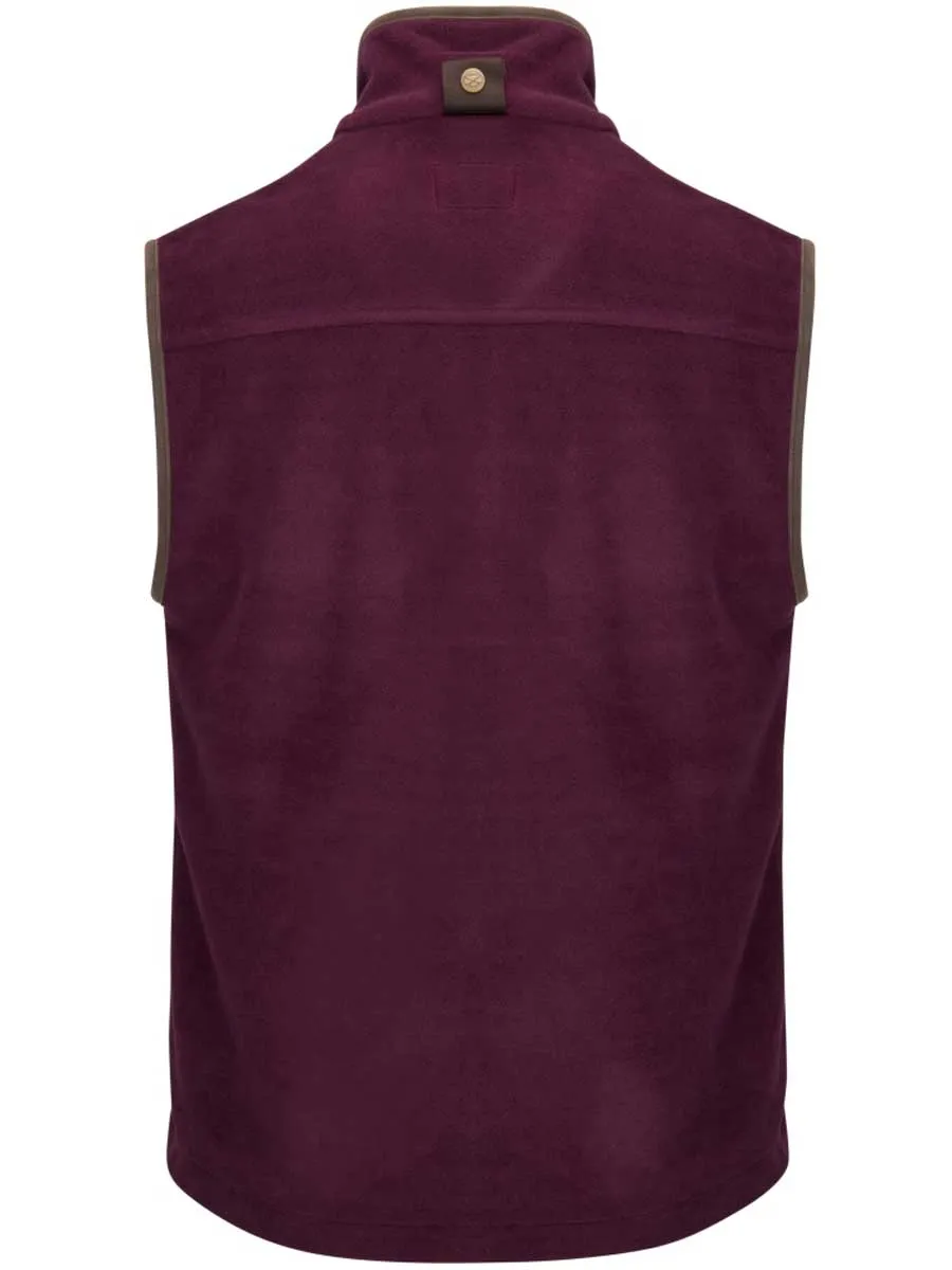 HOGGS OF FIFE Stenton Technical Fleece Gilet - Mens - Merlot