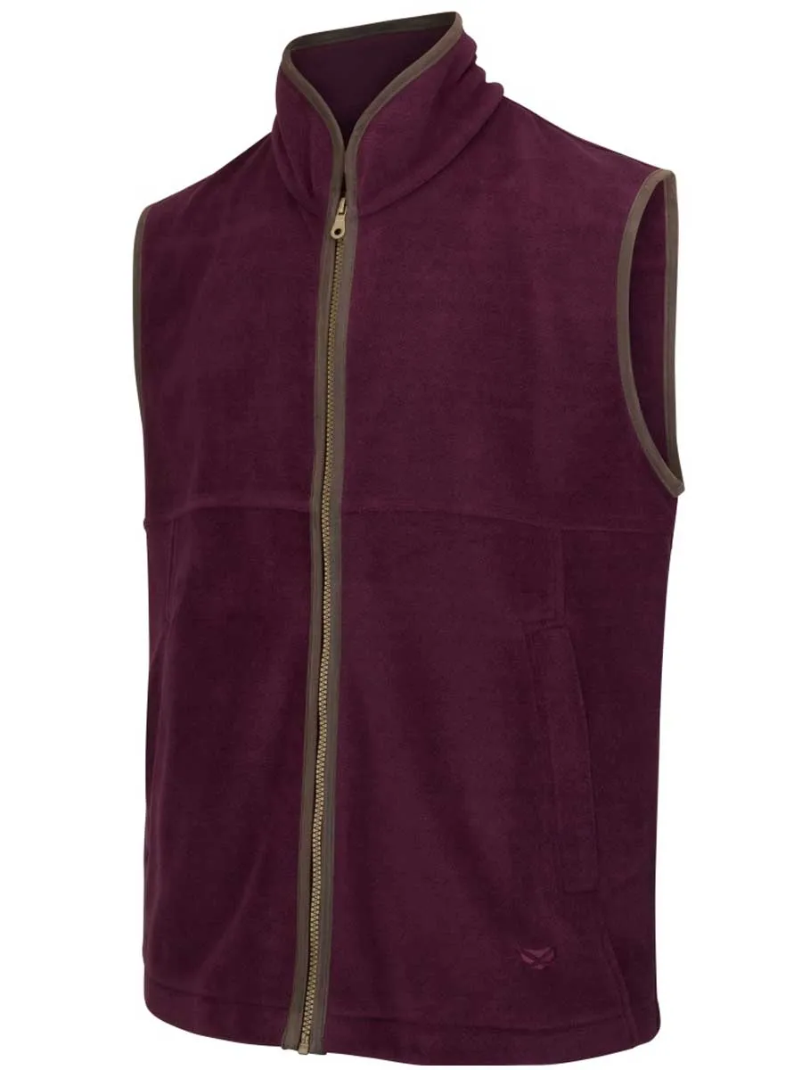 HOGGS OF FIFE Stenton Technical Fleece Gilet - Mens - Merlot