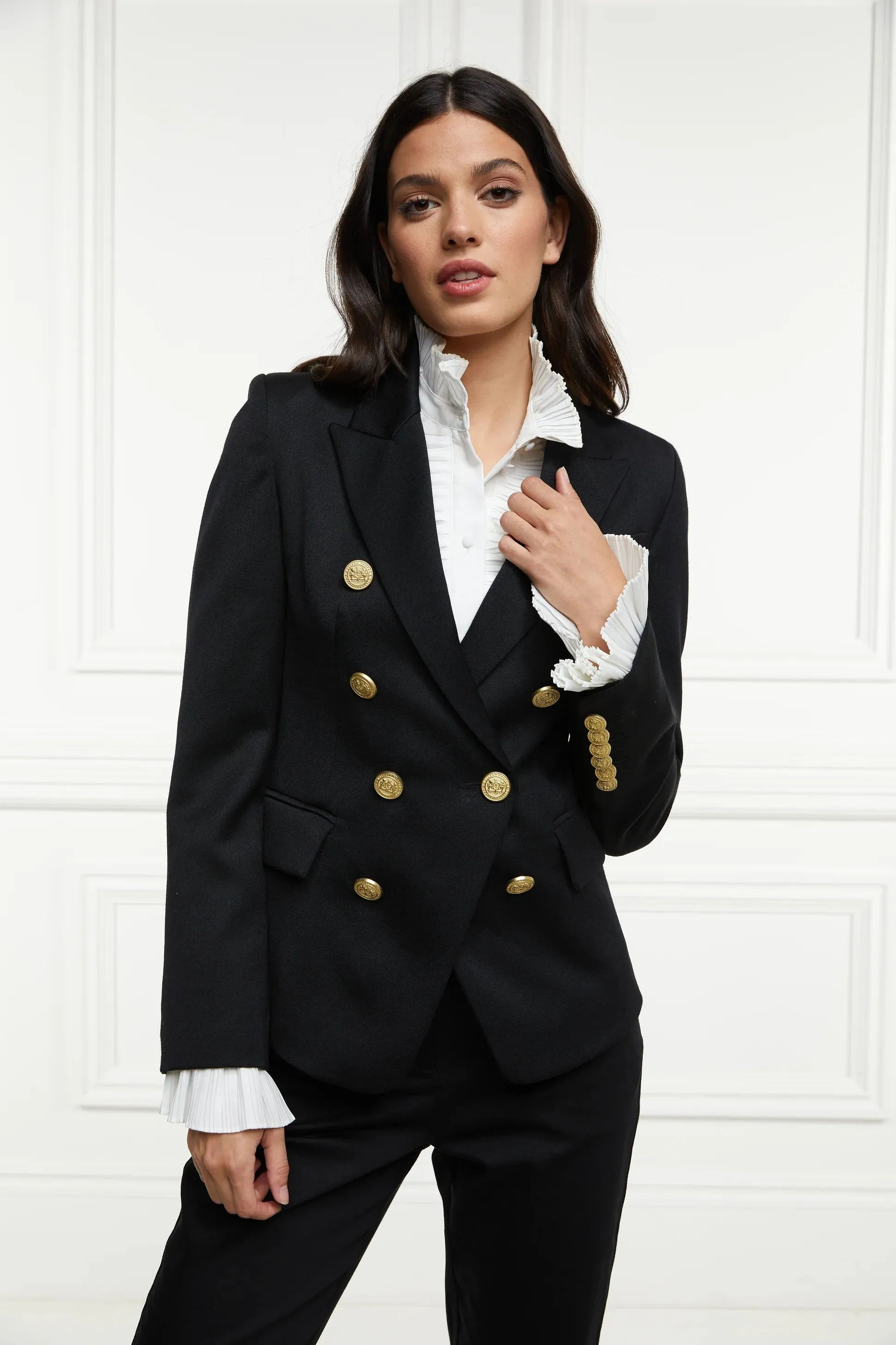 Holland Cooper Knightsbridge Ladies Blazer in Black Barathea