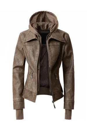 Hooded PU Leather Jacket *Online Only*