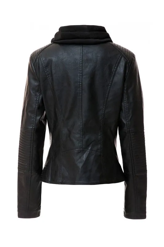 Hooded PU Leather Jacket *Online Only*