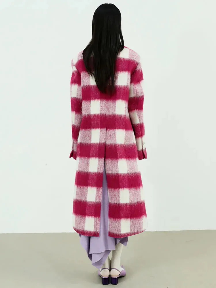 Hurnana Plaid Cut Out Coat