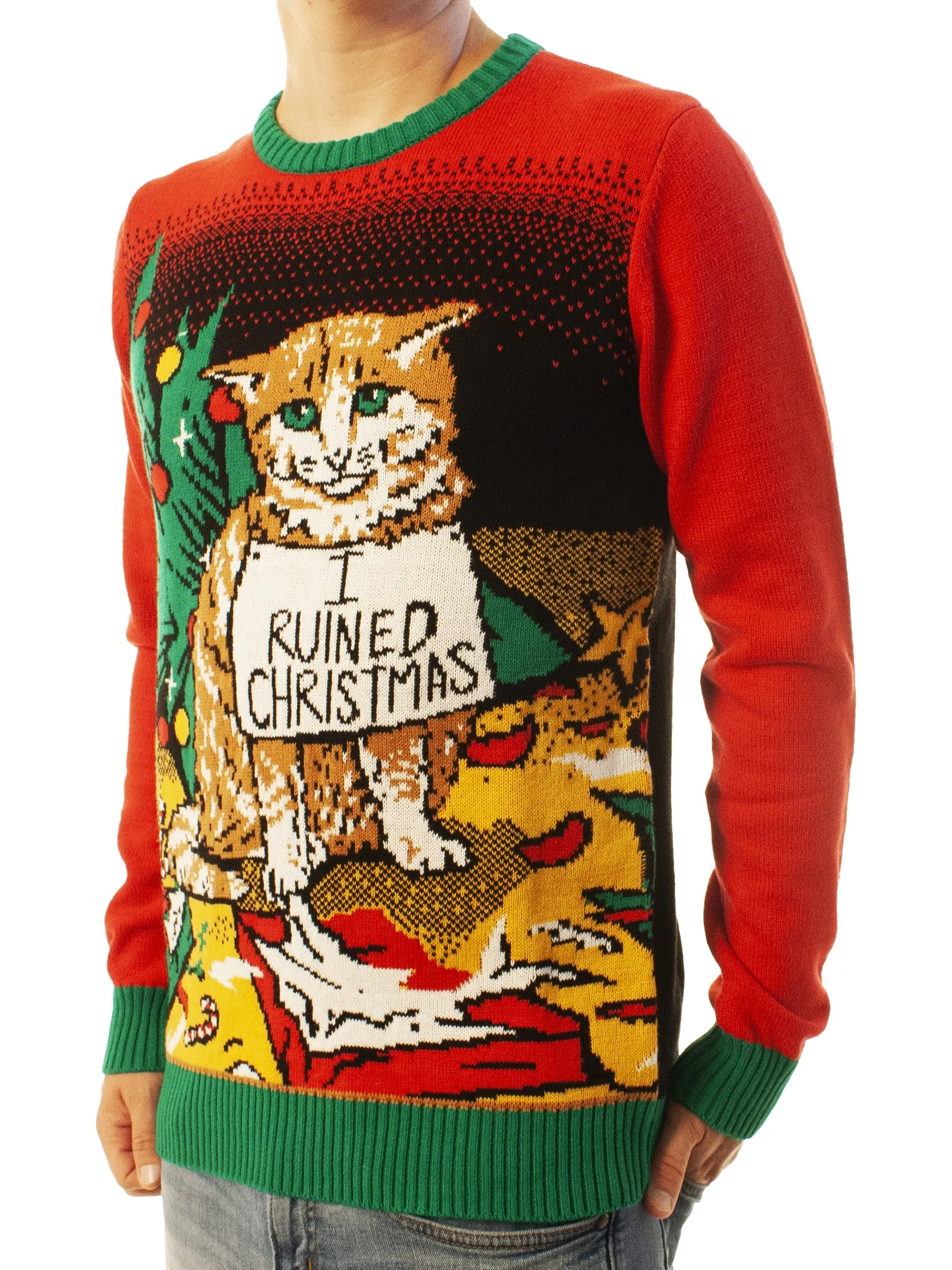 I Ruined Christmas Cat Shaming Ugly Christmas Sweater - Xmas Gifts For Him Or Her