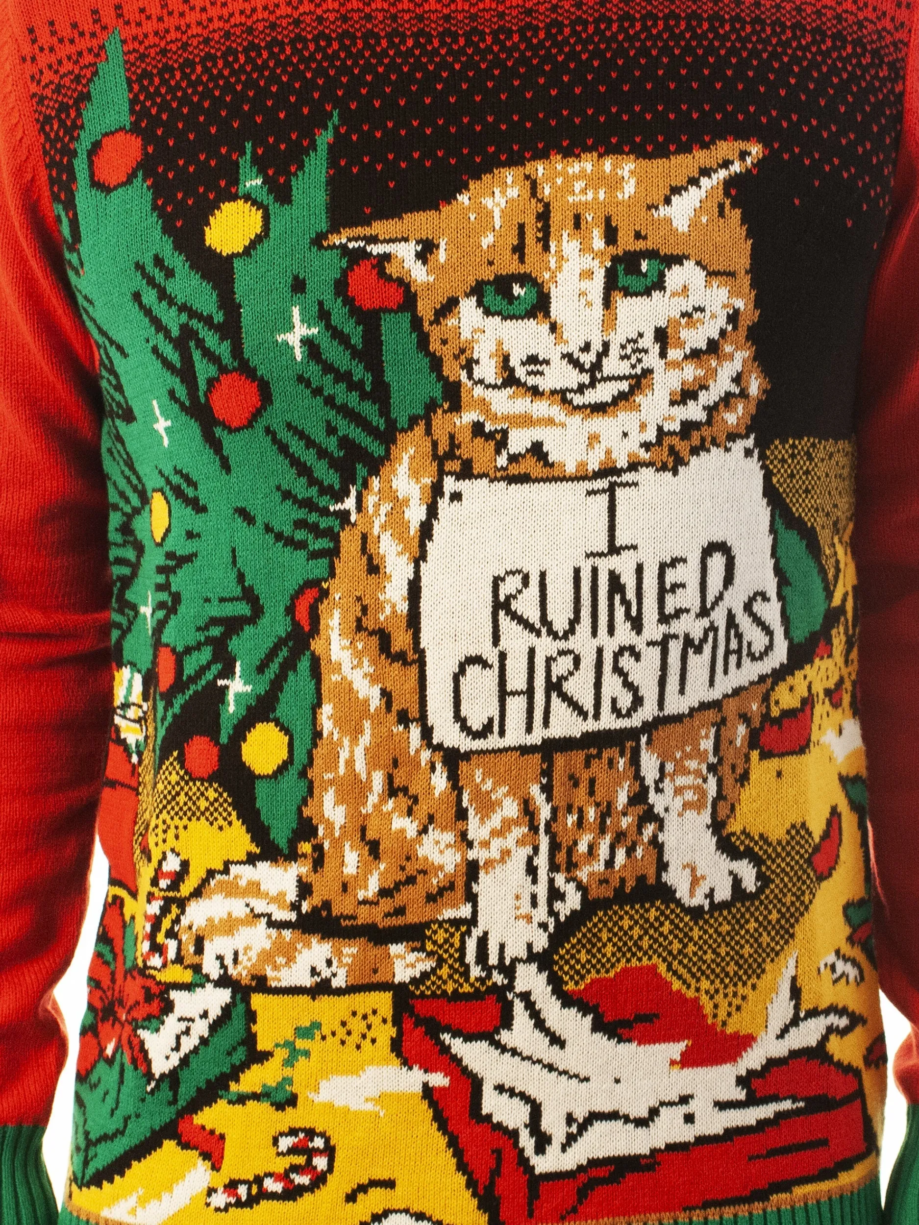 I Ruined Christmas Cat Shaming Ugly Christmas Sweater - Xmas Gifts For Him Or Her