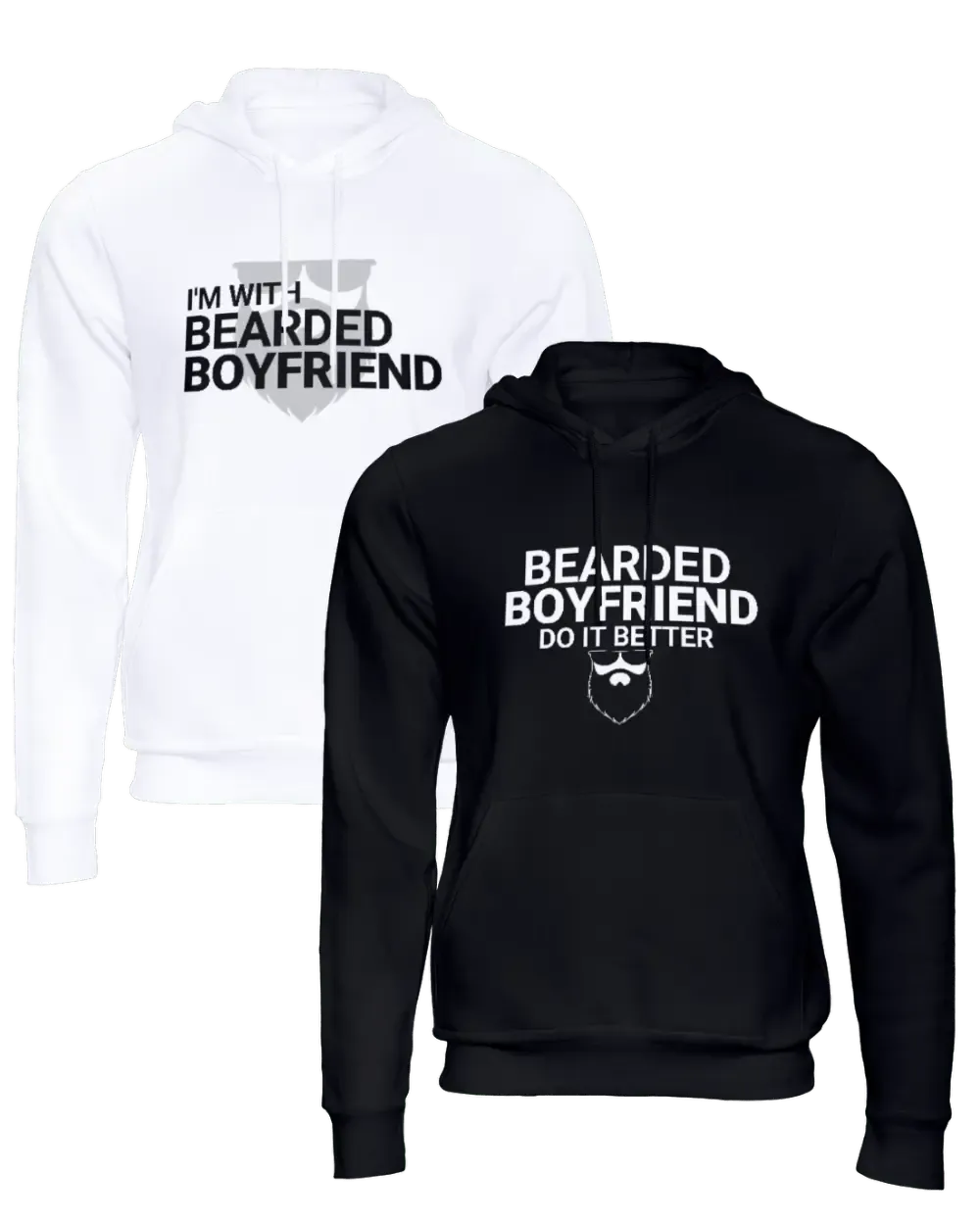 I'm With Bearded Boyfriend/Bearded Boyfriend Couple Hoodie