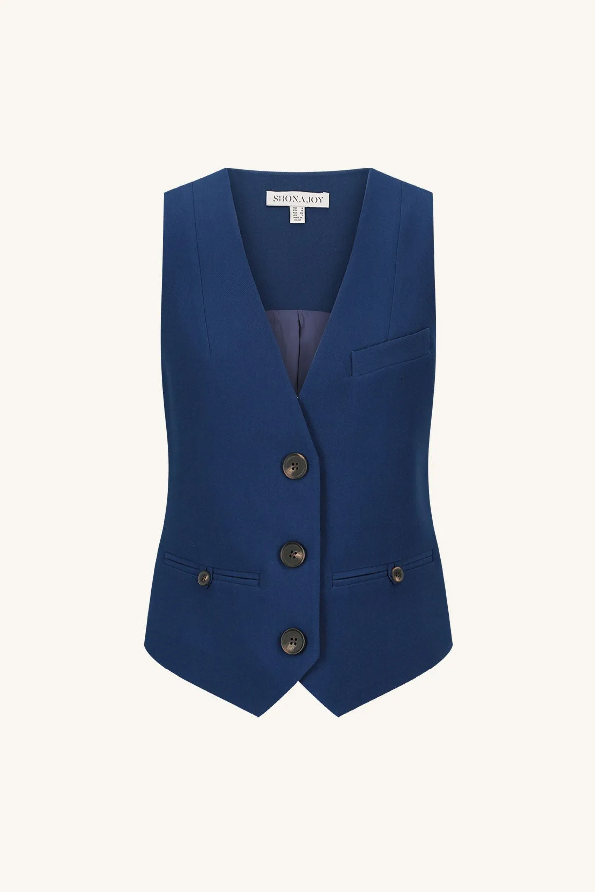 IRENA OVERSIZED TAILORED VEST - OCEAN