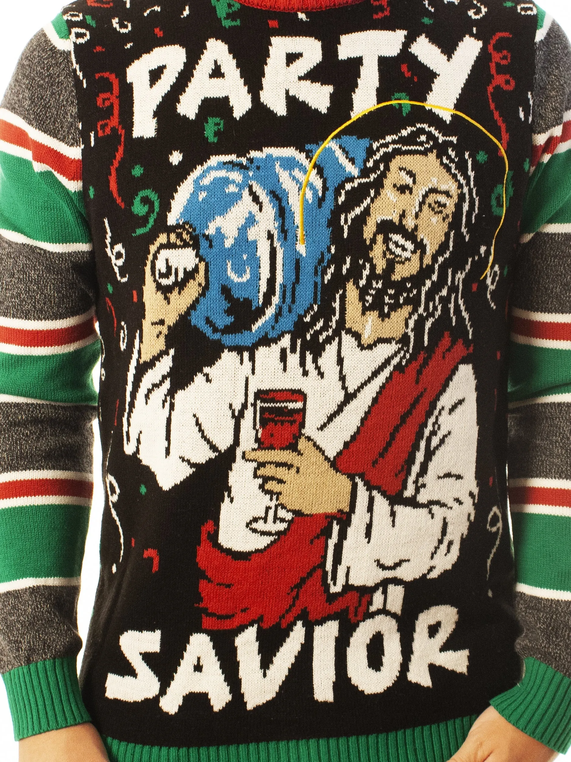 Jesus Party Savior Funny Ugly Christmas Sweater - Xmas Gifts For Him Or Her - Jesus Christ Sweater - Christian Shirts Gifts Idea