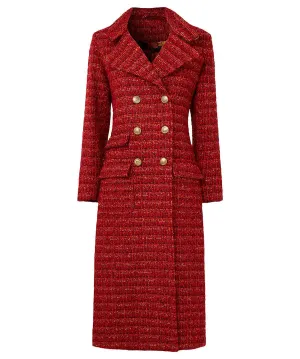 Joe Browns 14 Burnt Orange Maya Tweed Maxi Coat