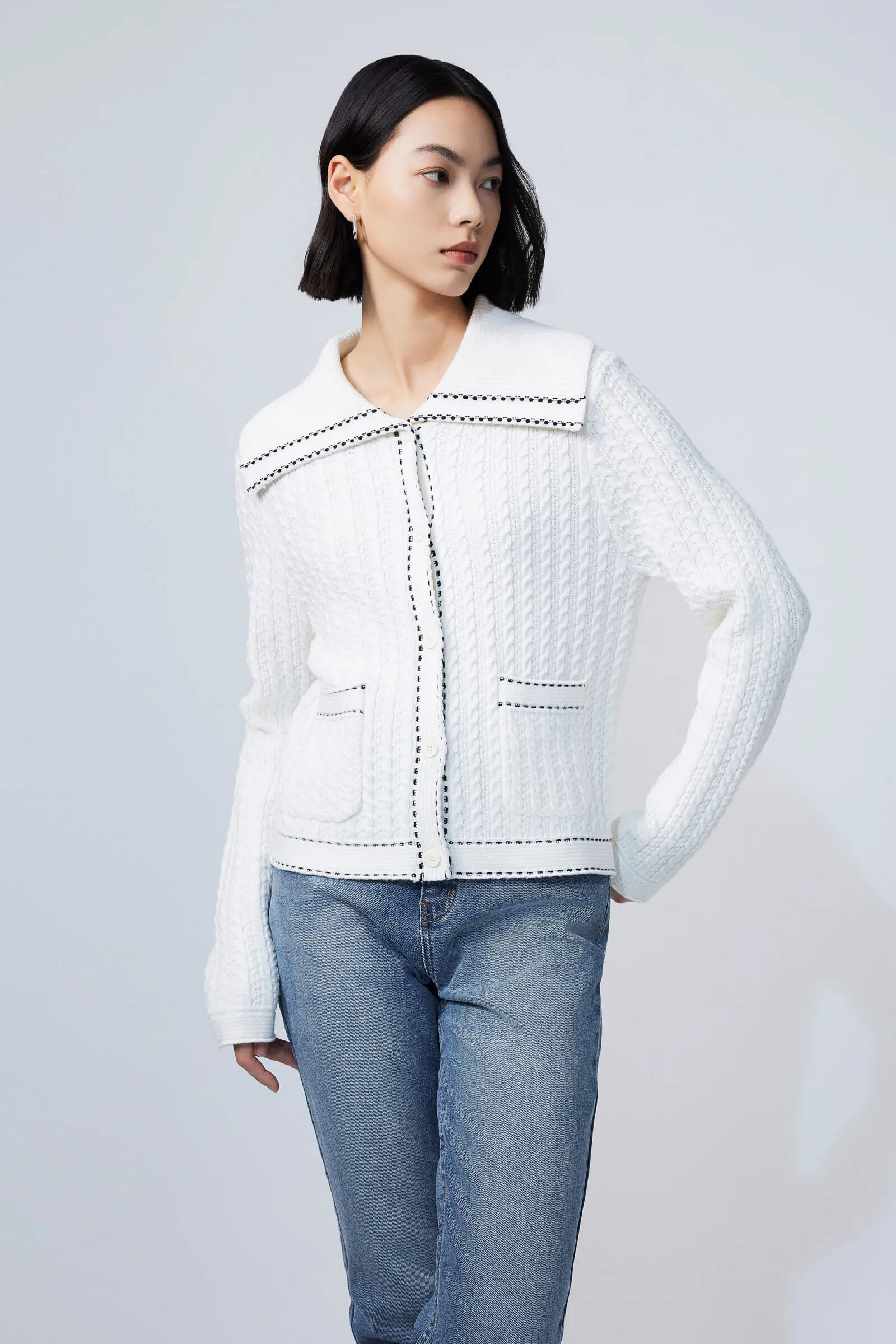 Lily Lapel Knitted Cardigan