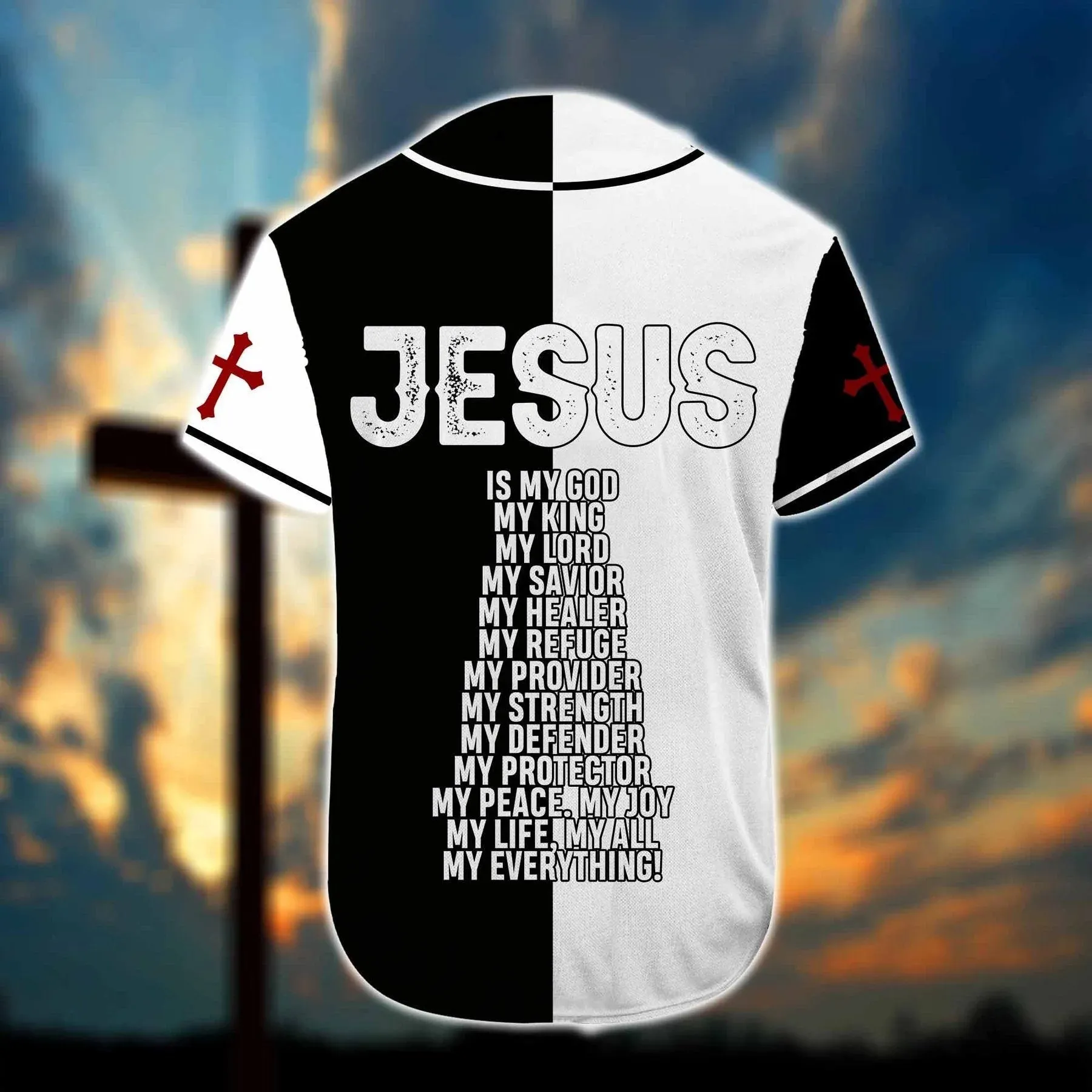 Lion God Black White Jesus Is My God Custom Baseball Jersey - Personalized Jesus Baseball Jersey For Men and Women