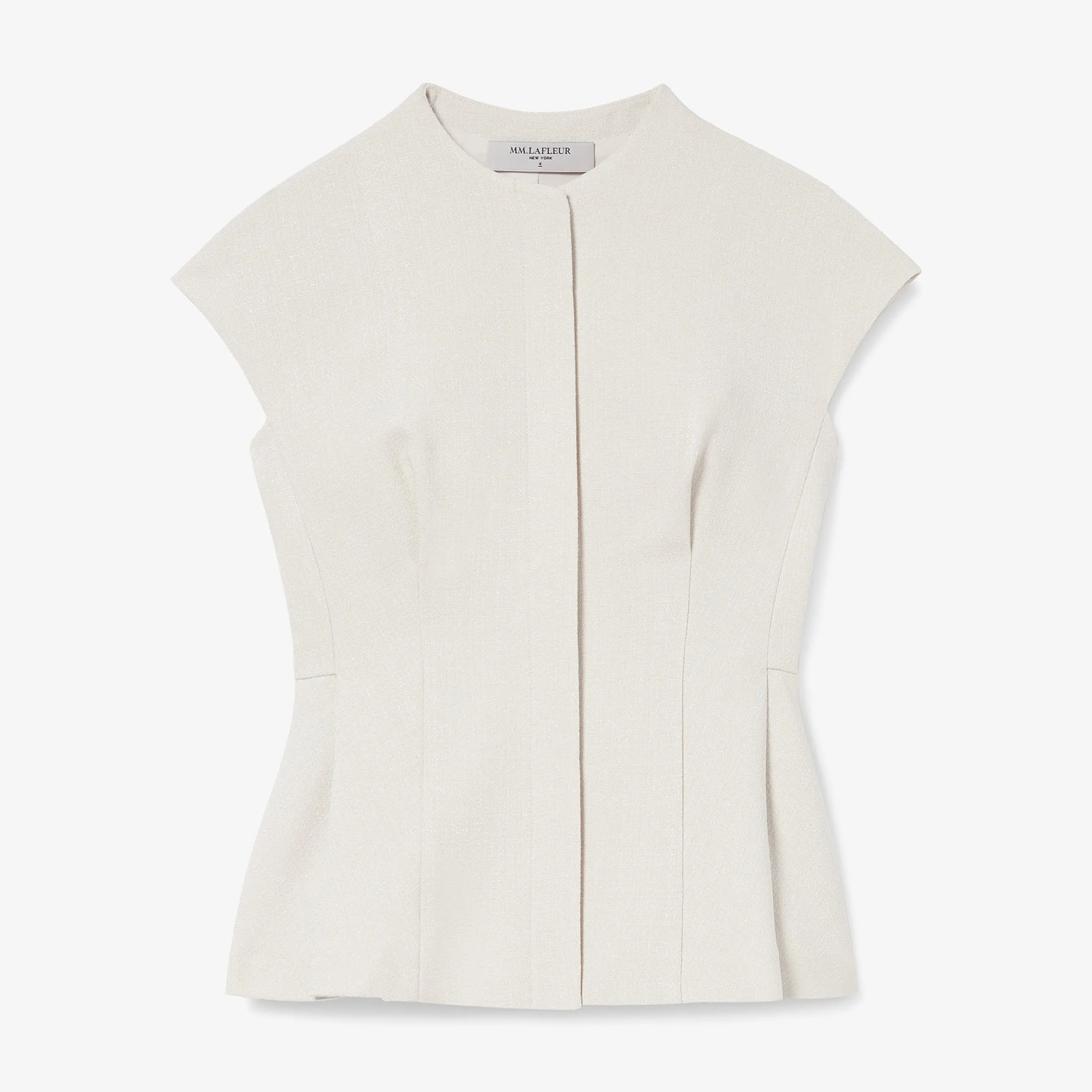 Lulu Top - Textured Suiting :: Magnolia