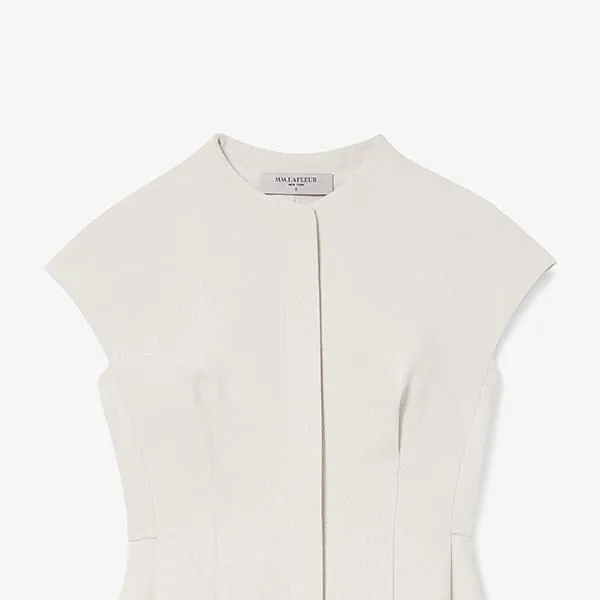 Lulu Top - Textured Suiting :: Magnolia