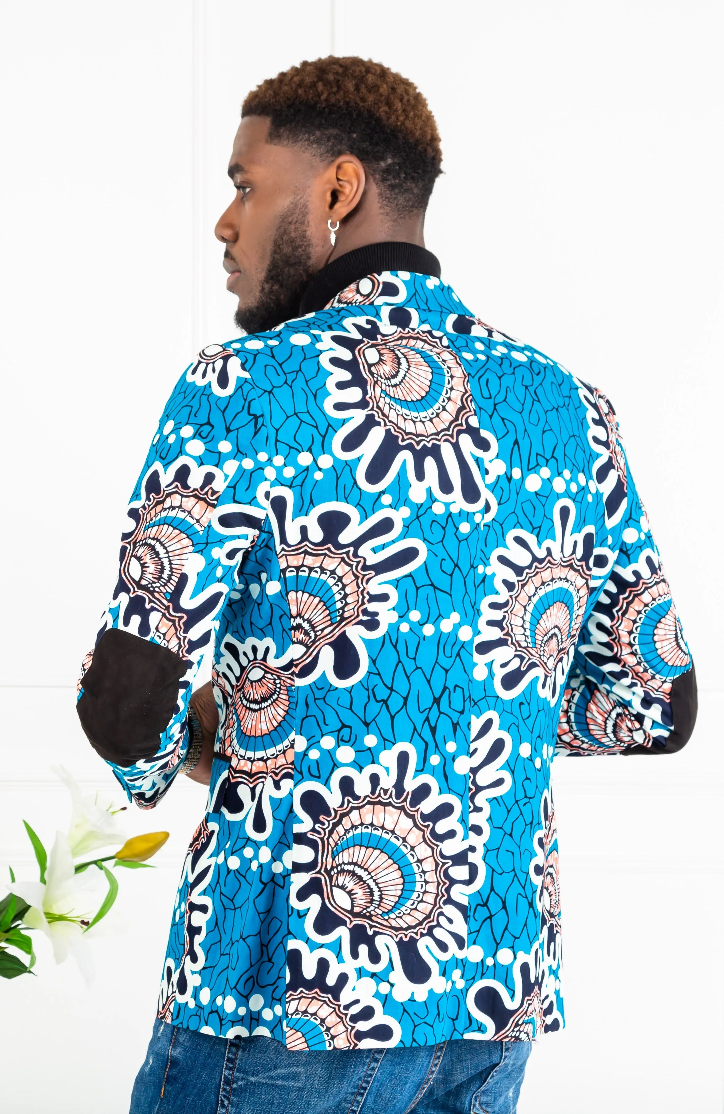 Men African Fashion - Tailored Fit Shawl Collar African Print Blazer for Men - GERALD