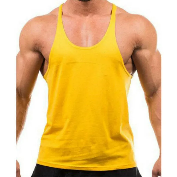 Men Summer Cotton Plain Gym Tank Top Sleeveless T-shirt Workout Bodybuilding Singlet