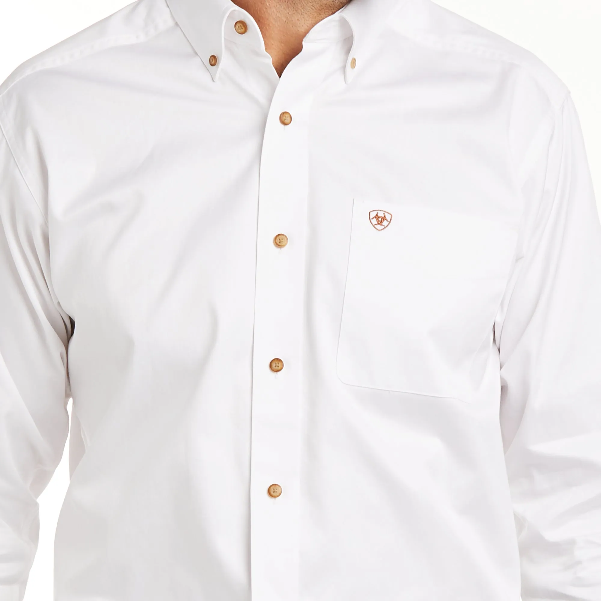 Men's Ariat Solid Twill Button Down Fitted Shirt #10034230