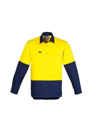 Mens Hi Vis Closed Front L/S Shirt