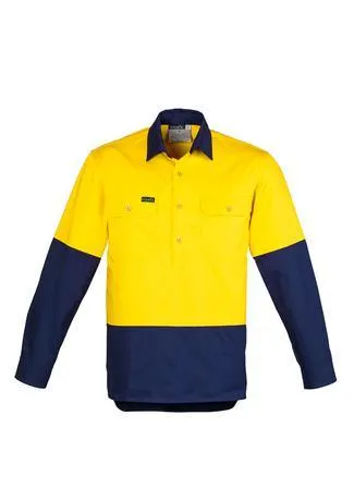 Mens Hi Vis Closed Front L/S Shirt