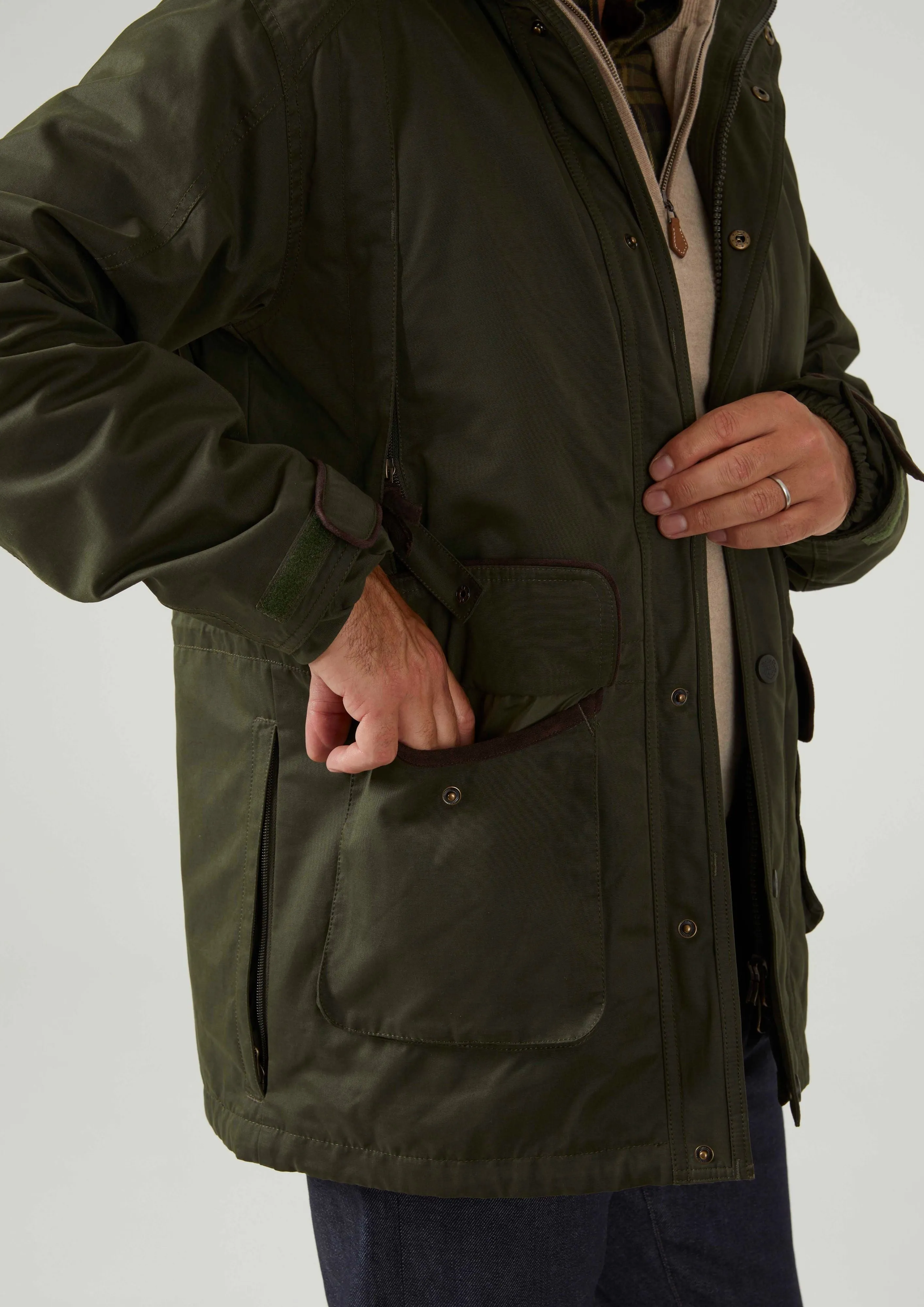 Milwood Men's Waterproof Shooting Coat In Olive - Shooting Fit