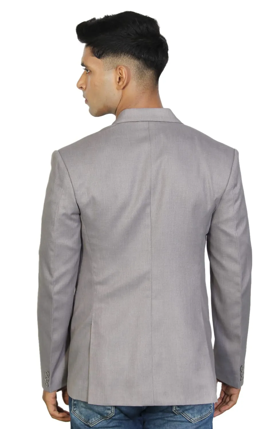 MINAAR CREATIONS Men's Casual Slim Fit Breasted Solid Blazer Suit Jacket (44, Grey)