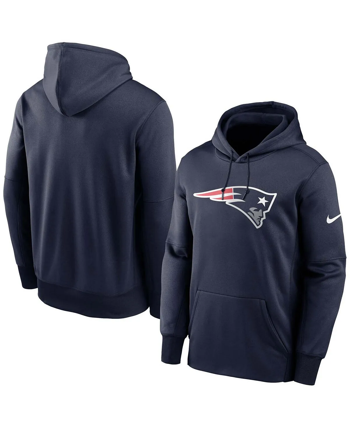 New England Patriots Fan Gear Primary Logo Performance Nike Men's Navy Pullover Hoodie